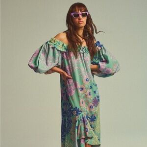 Oopscool Anthropologie Floral Off-Shoulder Dress